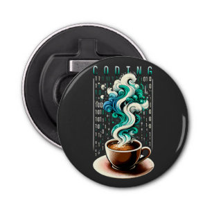 Coding & Coffee: Tech Enthusiast's Dream Art Bottle Opener