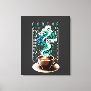 Coding & Coffee: Tech Enthusiast's Dream Art Canvas Print
