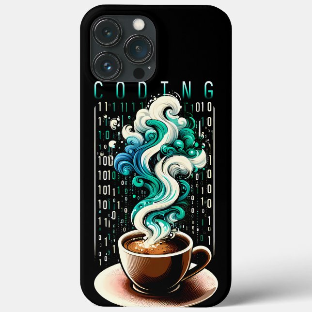 Coding & Coffee: Tech Enthusiast's Dream Art Case-Mate iPhone Case (Back)