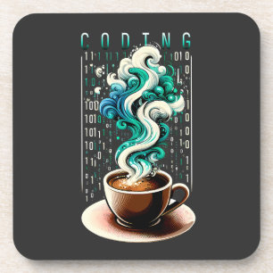Coding & Coffee: Tech Enthusiast's Dream Art Coaster