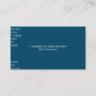 Coding Deep Blue Background Business Card