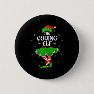 Coding Elf Christmas Family Girls Women Elf Squad 6 Cm Round Badge