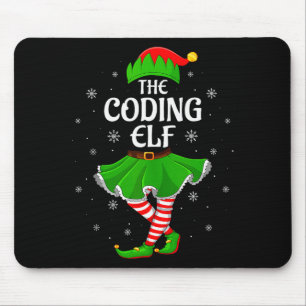 Coding Elf Christmas Family Girls Women Elf Squad Mouse Mat