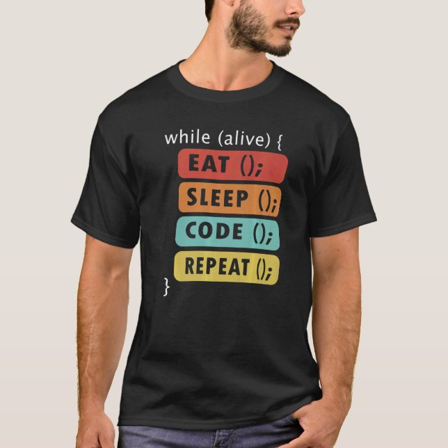 Coding Geek Eat Sleep Code Repeat Data Scientist T-Shirt (Front)
