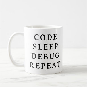 Coding Gift Mug – Code Sleep Debug Repeat Mug