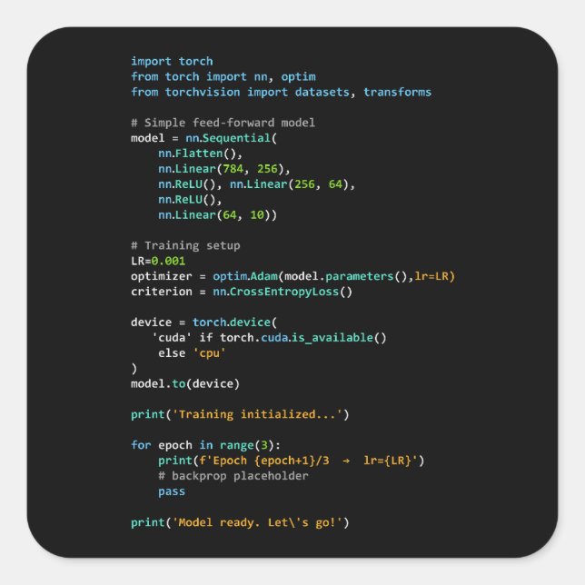 Coding Humour - Developer Logic and Tech Life Square Sticker (Front)