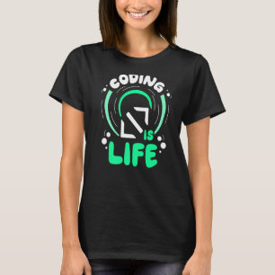 Coding Is Life Programmer Coder Code Sayings T-Shirt