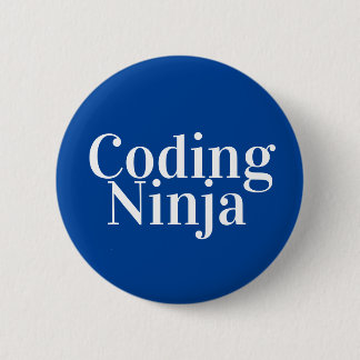 Coding Ninja Blue White 6 Cm Round Badge