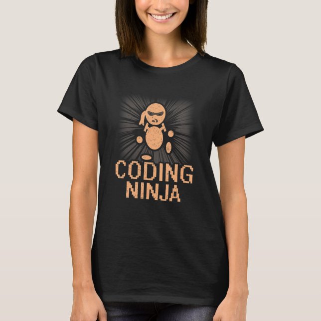 Coding Ninja Cool Coders Programmers Web Developer T-Shirt (Front)