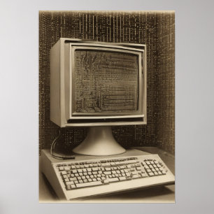Coding Programmer Vintage Computer Binary Code T S Poster