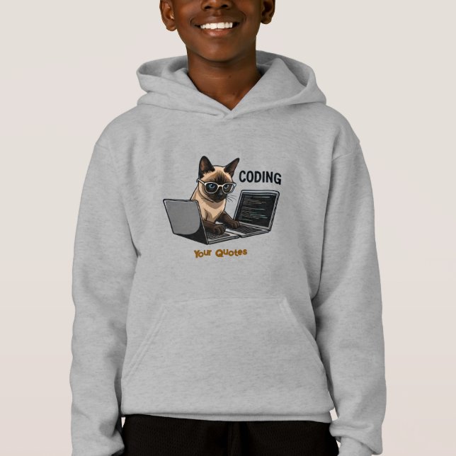 Coding Siamese Cat Cartoon (Front)