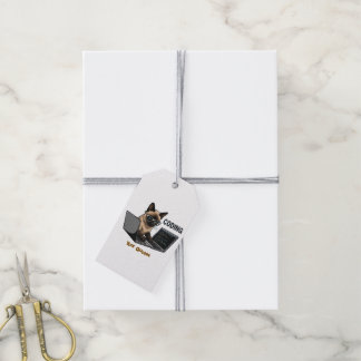 Coding Siamese Cat Cartoon Gift Tags