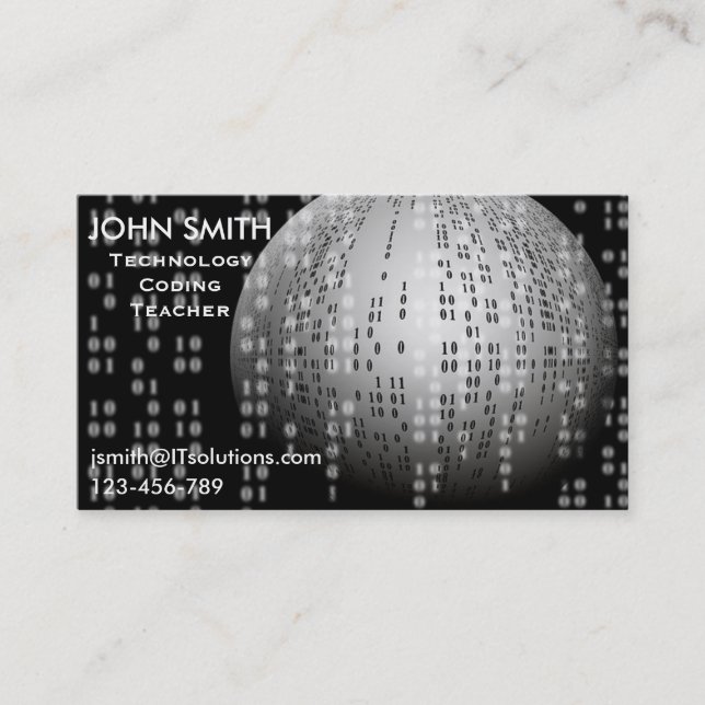Coding technology teacher or tutor business card (Front)