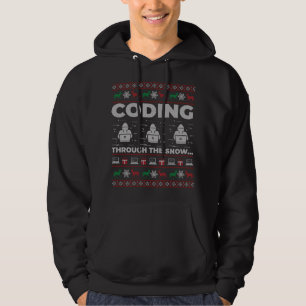 Coding Through The Snow Ugly Christmas Gift for Co Hoodie