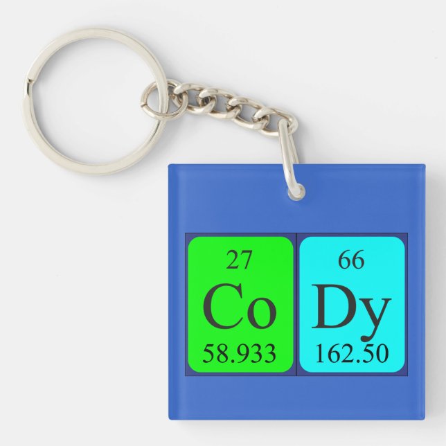 Cody periodic table name keyring (Front)
