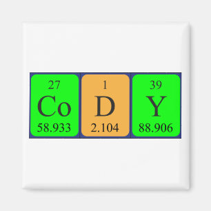 Cody periodic table name magnet