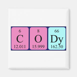Cody periodic table name magnet