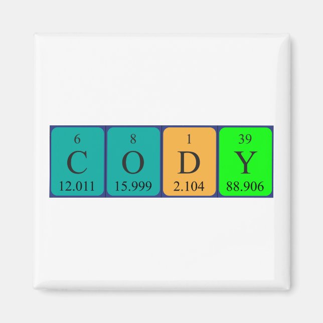 Cody periodic table name magnet (Front)