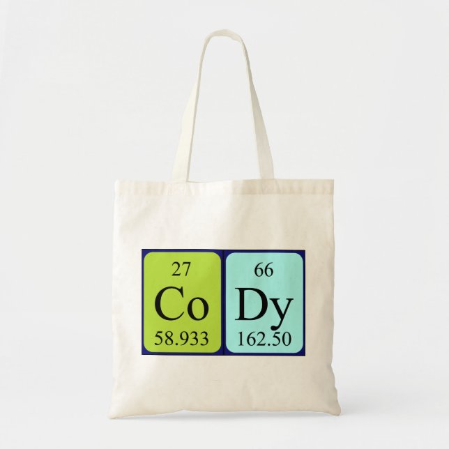 Cody periodic table name tote bag (Front)