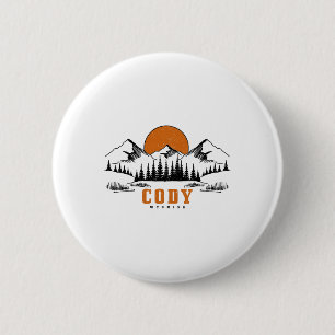 Cody Wyoming Vintage Mountains Usa America Souveni 6 Cm Round Badge