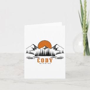 Cody Wyoming Vintage Mountains Usa America Souveni Card