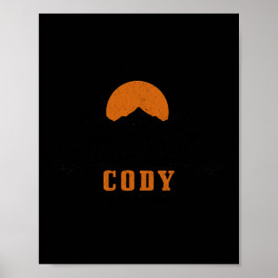 Cody Wyoming Vintage Mountains Usa America Souveni Poster