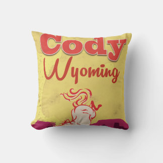 Cody Wyoming vintage travel poster Cushion