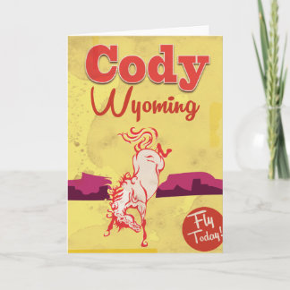 Cody Wyoming vintage travel poster Holiday Card
