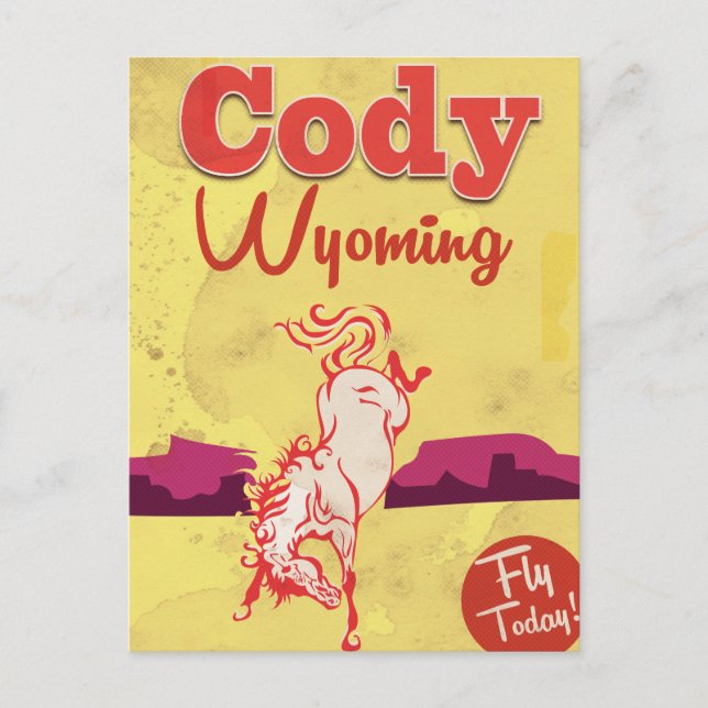 Cody Wyoming vintage travel poster Postcard (Front)