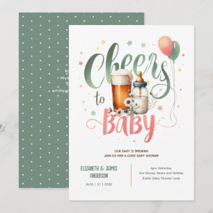 COED Baby Brewing Beers Bottles Cheers Wildflowers Invitation