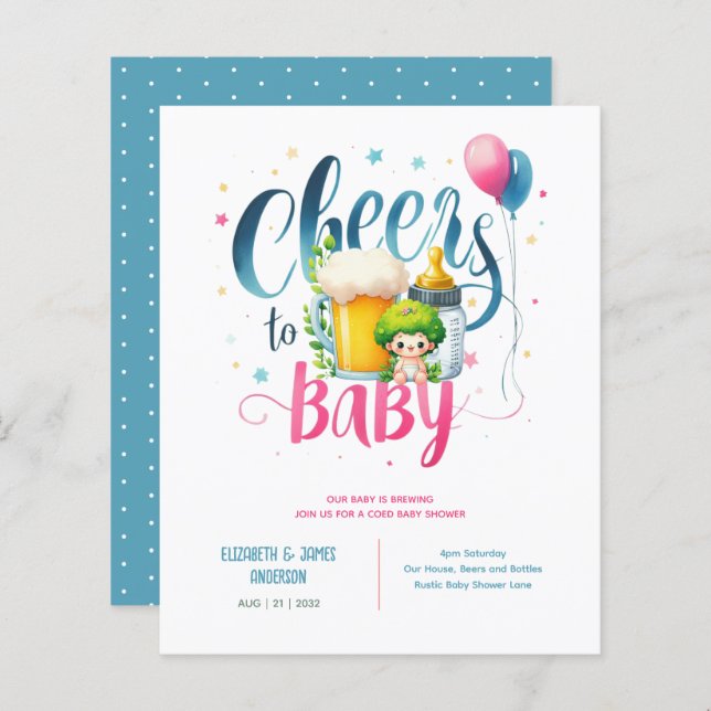 COED Baby Brewing Beers Bottles Couples Shower (Front/Back)