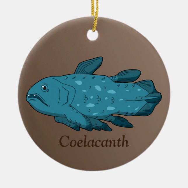 Coelacanth- Ancient Fish Ceramic Tree Decoration (Front)
