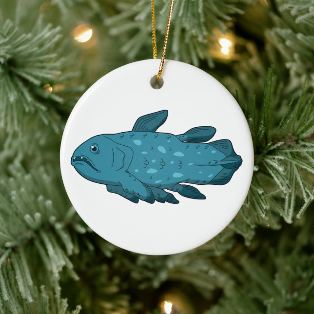 Coelacanth- Ancient Fish Ceramic Tree Decoration (Tree)