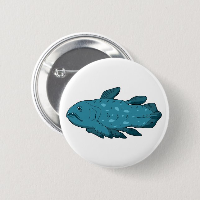 Coelacanth- The Living Fossil 6 Cm Round Badge (Front & Back)
