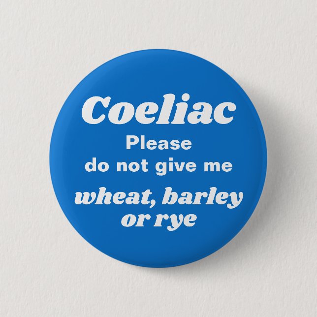 Coeliac Disease Blue 6 Cm Round Badge (Front)