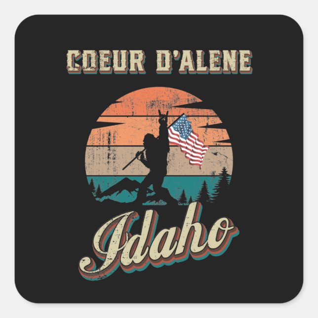 Coeur d’Alene Idaho Square Sticker (Front)