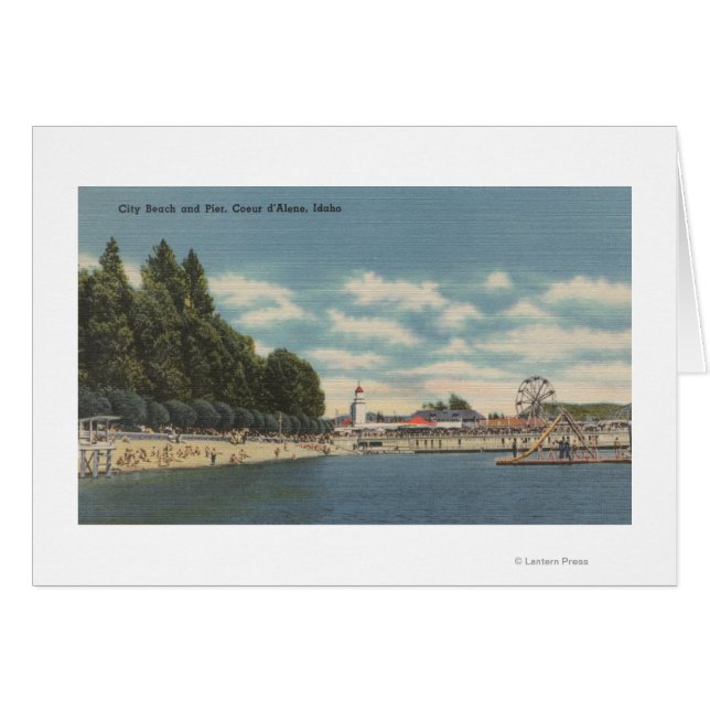 Coeur d'Alene, ID - View of City Beach & Pier (Front Horizontal)
