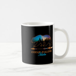 Coeur D'alene Idaho Bear Starry Night Travel Souve Coffee Mug