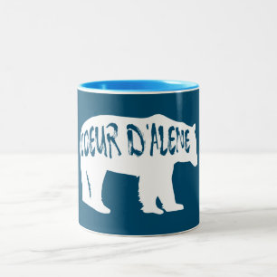 Coeur d'Alene Idaho Bear Two-Tone Coffee Mug