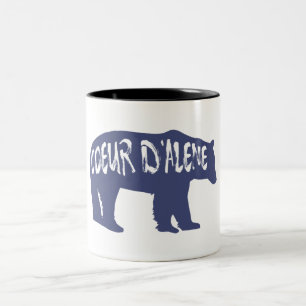 Coeur d'Alene Idaho Bear Two-Tone Coffee Mug