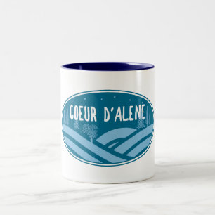 Coeur d'Alene Idaho Outdoors Two-Tone Coffee Mug