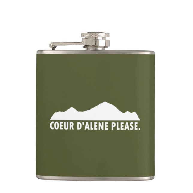 Coeur d'Alene Idaho Please Hip Flask (Front)