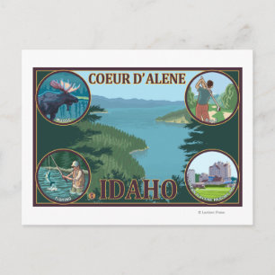 Coeur D'Alene, IdahoScenic Travel Poster Postcard