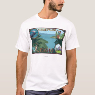 Coeur D'Alene, IdahoScenic Travel Poster T-Shirt