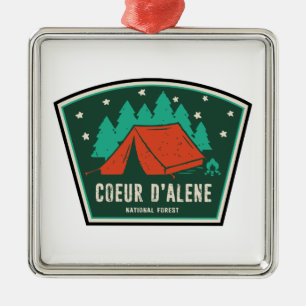 Coeur D'Alene National Forest Camping Metal Tree Decoration