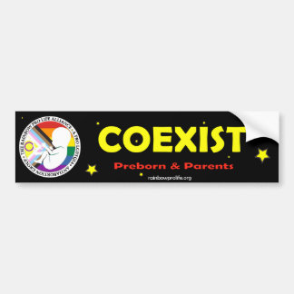 Coexist Preborn and Parents Bumper Sticker