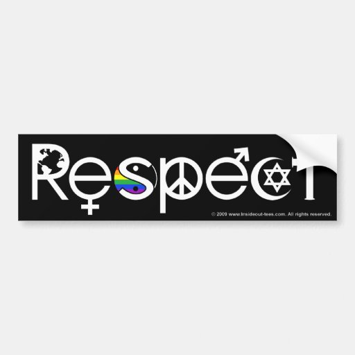 Image of Coexist with Respect Gay Pride Bumper Sticker