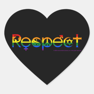 Coexist with Respect Gay Pride Heart Sticker