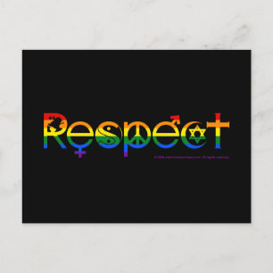 Coexist with Respect Gay Pride Postcard