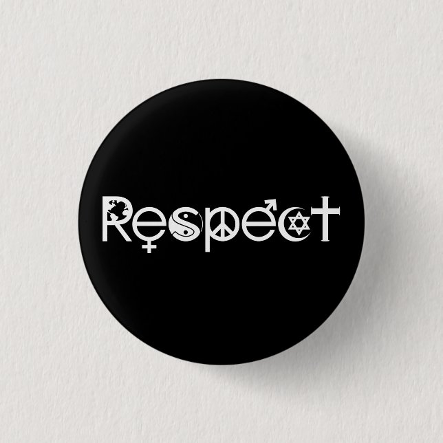 Coexist with Respect - Peace Kindness & Tolerance 3 Cm Round Badge (Front)